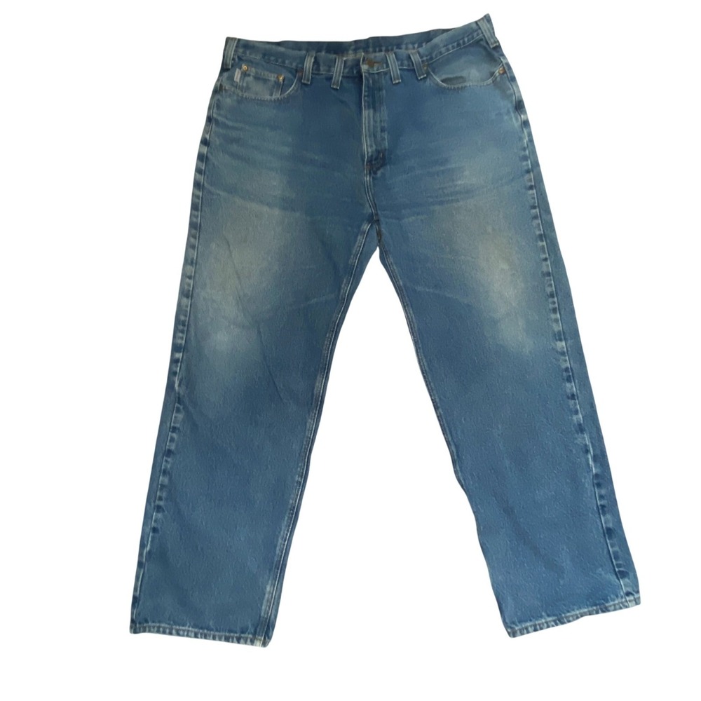 Carhartt Men's Blue Denim Work‎ Jeans – Relaxed Fit Heavyweight Cotton 44x31